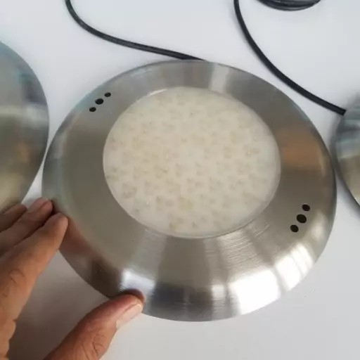 چراغ فلت روکار استخری فوق باریک ۱۵ وات تمام استیل leman